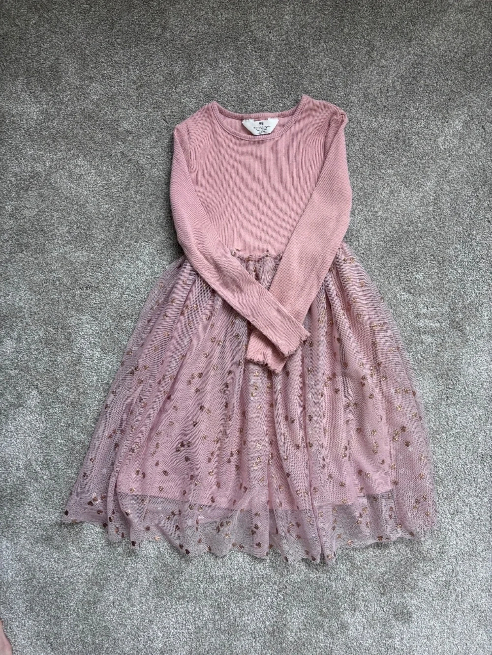 Little girls light pink tulle dress
